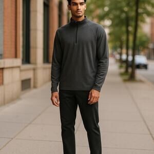 Patagonia Men's Capilene Base Layer Gray Long Sleeve Thumb Holes Quarter Zip XL